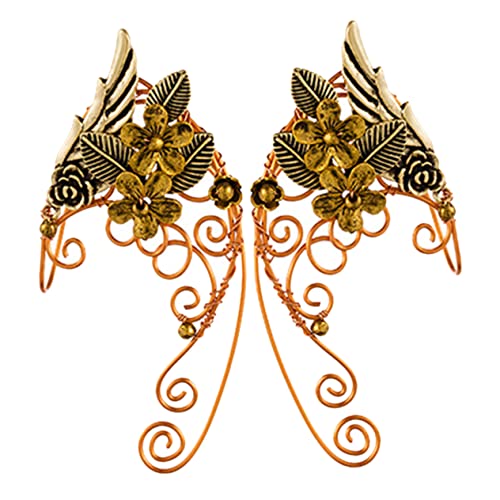 LOORGVEL Elfenohren Ohrclip Ohrmanschette aus Handgefertigt Eleganter Schmuck für Damen und Teenager Einzigartiges Design nicht Durchstochen Ohrringe für Frauen von LOORGVEL