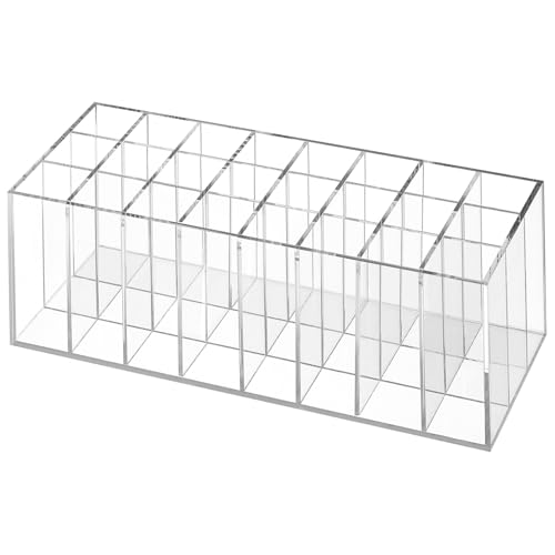 LOORGVEL Fächer Acryl Make Up Organizer Kosmetik Aufbewahrungsbox Lippenstift Halter und Augenbrauenstift Behälter Transparent für Wohnzimmer Schlafzimmer Balkon von LOORGVEL