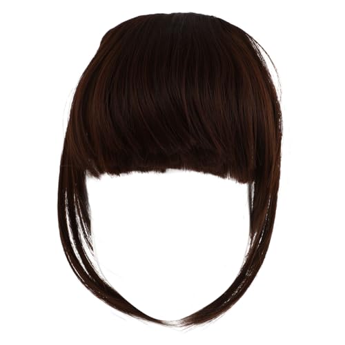 LOORGVEL Falsche Air Bangs Clip in Haarschmuck für Frauen Leicht Anpassbare Haarverlängerung Rutschfestes Haarklammer Design Vielseitig für Gesichtsformen und Festliche Anlässe Geeignet von LOORGVEL