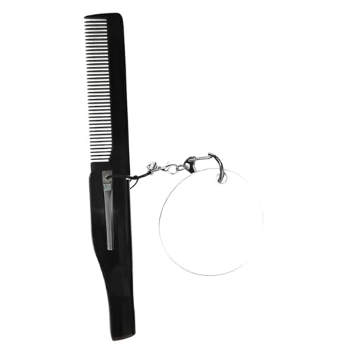 LOORGVEL Faltbarer Herren klappkamm mit Feiner Zahnung und Ovalem Spiegel Leichter Reisekamm als Schlüsselanhänger Robuste Faltbare Bartpflege für Unterwegs und Tägliche Anwendung von LOORGVEL