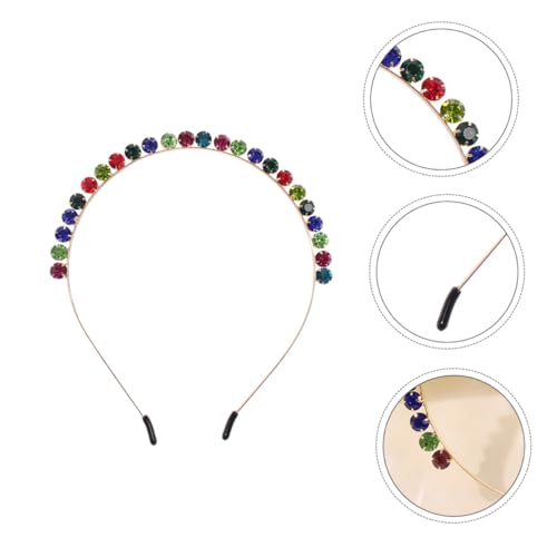 LOORGVEL Farbenfrohes Strass stirnband Damen Haarschmuck aus Legierung mit Funkelnden Kristallen Modisches Haar accessoire für Alltag Fest und Geeignet von LOORGVEL
