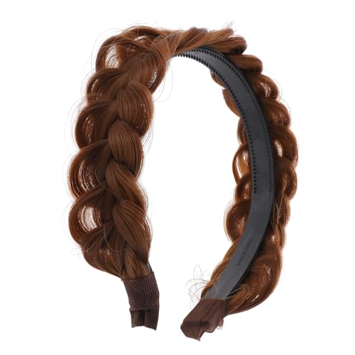 LOORGVEL Geflochtenes Haarband für Damen Handgewebtes Stirnband für Perücken Modisches Haarschmuck für Verschiedene Anlässe Stirnband für Mädchen Rutschfestes Design für Sicheren von LOORGVEL