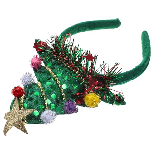 LOORGVEL Glitzer Weihnachtsbaum Stirnband mit Glocke Leichtes Festliches Haarband für Damen Dekoratives Xmas Party Haarreif Bequemes und Einzigartiges Weihnachtsfeier Accessoire von LOORGVEL
