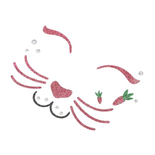 LOORGVEL Glitzernde Bunny Face Sticker Hautfreundlich Einfache Anwendung Süße Hasenmaske für Osterparty Karneval Festliche Verkleidung Hautschonend Kostensparend Temporäre von LOORGVEL