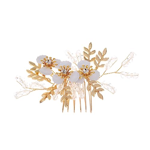 LOORGVEL Goldfarbener Braut Haarschmuck Blumen Design Eleganter Hochzeit Haarkamm Leichter Clip für Damen Festlicher Kopfschmuck Passend zu Brautkleid und Festlichen Anlässen LOORGVEL Goldfarbener Braut Haarschmuck Blumen Design Eleganter Hochzeit Haarkamm Leichter Clip für Damen Festlicher Kopfschmuck Passend zu Brautkleid und Festlichen Anlässen von LOORGVEL