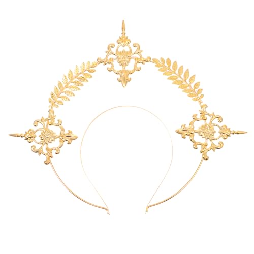 LOORGVEL Goldfarbenes Retro Haarband mit Dekorativem Kreuz Design aus Modischer Haarschmuck für Mädchen und Frauen Vielseitig als Fotorequisite und Festliches Accessoire bei Hochzeit und von LOORGVEL