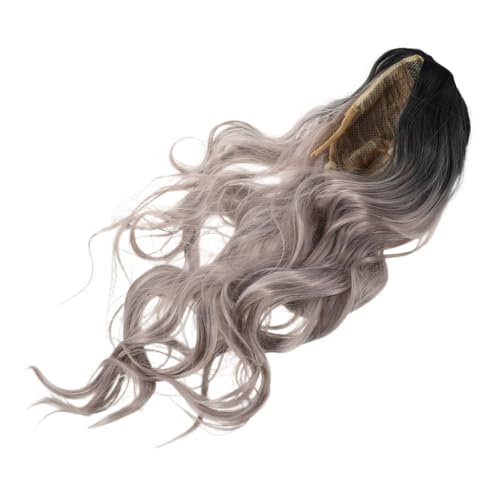 LOORGVEL Gradient Damen Lang Lockige Perücke Hitzebeständig Verstellbares Netz Welliges Synthetikhaar Elegante Wellen Für Party Alltag Halloween Cosplay von LOORGVEL