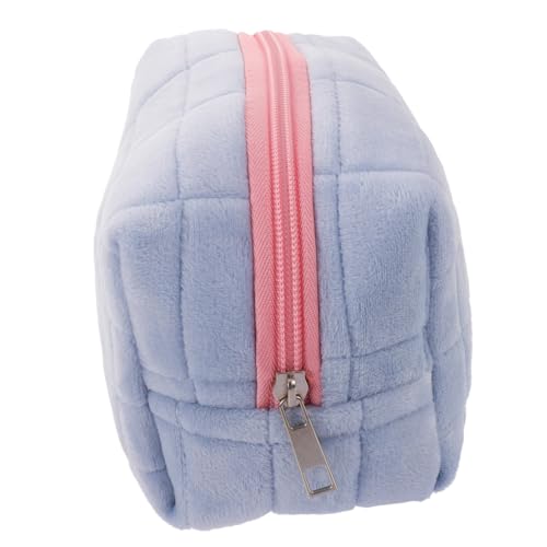 LOORGVEL Große Canvas Kosmetiktasche mit Reißverschluss Multifunktionaler Make up Organizer für Reisen Tragbare Kulturbeutel für Kosmetik Stifte und Persönliche Pflege Blau von LOORGVEL