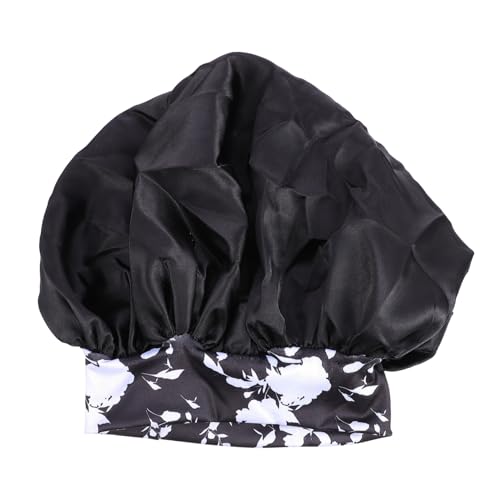 LOORGVEL Große Satin Schlafhaube mit Elastischem Buntes Blumenmuster Vielseitige Haarschutz Mütze für Damen zum Schlafen Duschen Make Up und Hausarbeit Schützendes Haaraccessoire von LOORGVEL