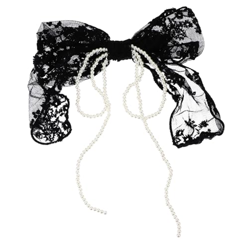 LOORGVEL Große Schleife Haarspange aus Spitze Damen Haarklammer Eleganter Haarschmuck Modischer Haarklemmen Bogen für Alltag und Festtage von LOORGVEL