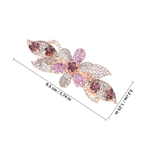 LOORGVEL Großer Haarklammer mit Strass Damen Haarspange Rutschfest für Pferdeschwanz Modischer Haarschmuck Violett Eleganter Haarclip Langlebig und Bequem von LOORGVEL