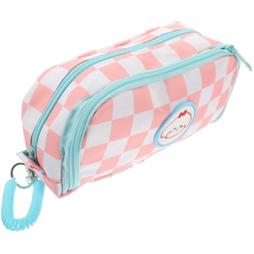 LOORGVEL Großer Kapazitäts Stiftetui im Schachbrettmuster Langlebiges Federmäppchen mit Reißverschluss Geräumige Schreibwaren Tasche für Schule Büro Lehrer und Schüler Tragbar und von LOORGVEL