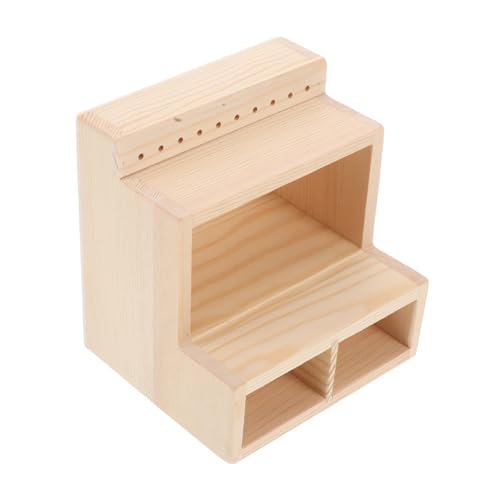 LOORGVEL Großer Nagel Organizer aus Holz mit Fächern Stabile Aufbewahrungsbox für Manikürewerkzeuge Nagelbürstenhalter Vielseitiger Nagelwerkzeugständer für Beauty Salon von LOORGVEL