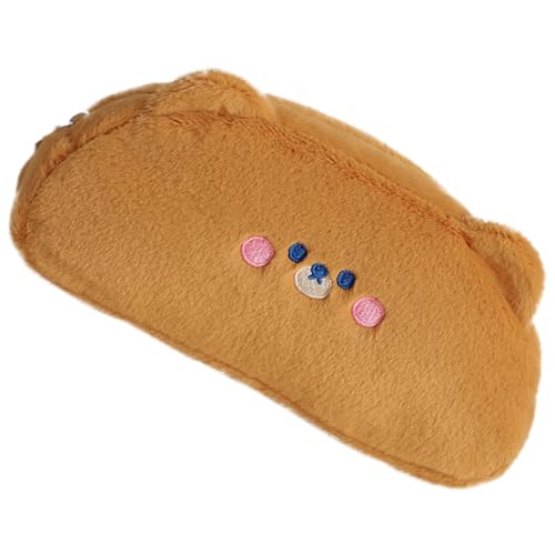 LOORGVEL Großes Plüsch Federmäppchen mit Cartoon Multifunktionale Federtasche für Schule und Kosmetik Reißfestes Leichtes Schreibwarenetui mit Rutschfester Unterseite für Schüler und von LOORGVEL