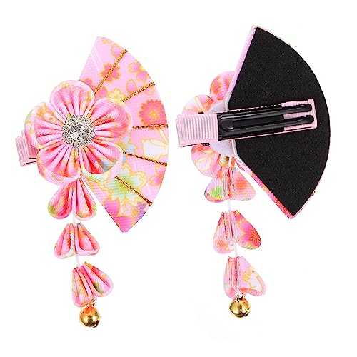 LOORGVEL Haarklammer mit Glocke und Quaste Dekorativer Haarschmuck für Frauen Japanischer Fächer Haarclip Geeignet für Fotoshootings und Festliche Anlässe Modisches Haaraccessoire für Damen von LOORGVEL