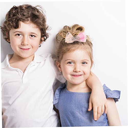 LOORGVEL Haarschleifen mit Kronendekor Farbverlaufende Netzschleife Haarklammer für Mädchen Hautfreundlich Leicht Anzubringen Modischer Haarschmuck für Alltag und Besondere Anlässe von LOORGVEL