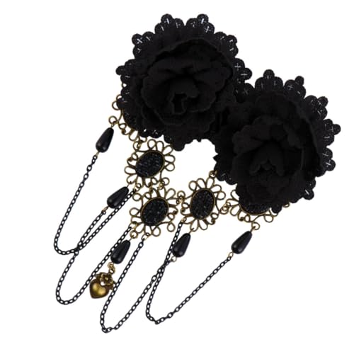 LOORGVEL Halloween Haarnadel Gothic Stil Schwarze Spitzenblume Haarschmuck Leicht Stabil Für Party Cosplay Frauen Mädchen von LOORGVEL