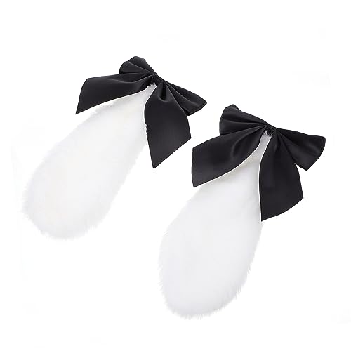 LOORGVEL Hasenohren Haarnadel Mit Schleife Für Frauen Mädchen Kaninchenohren Haarclips Cartoon-design Haarspange Mit Bowknot Für Cosplay Und Partys von LOORGVEL