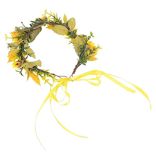 LOORGVEL Sonnenblumen Kopfschmuck Party-haarreif Blumenkrone Für Haare Sonnenblume Kopfschmuck Haarreif Performance-kopfschmuck Sonnenblume Haar Dekor von LOORGVEL