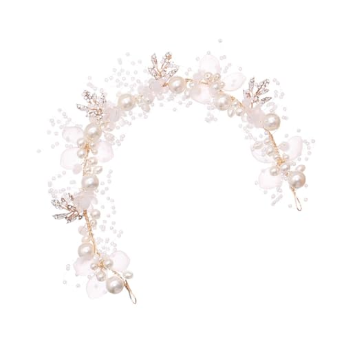 LOORGVEL Hochzeits haarband Perlen Blüten Stirnband für Frauen Braut Brautjungfern Hautfreundlich Eleganter Haarschmuck für Festliche Anlässe Party Fotografie von LOORGVEL