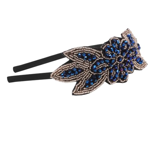 LOORGVEL Jahre Perlen Haarreif Blau Haarschmuck Hochzeit Performance Party Kopfbedeckung Leicht und Rutschfest Zubehör für Braut und Gäste von LOORGVEL