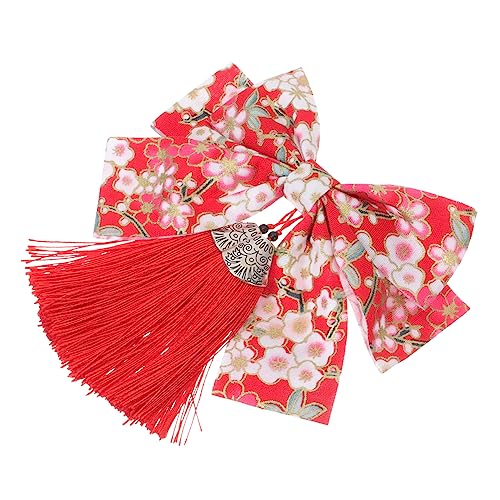 LOORGVEL Japanischer Haarschmuck Großer Schleifen Haarklammer mit Quaste Leichter Japanischer Haarclip für Damen Traditioneller Kimono Haarschmuck für Hochzeit Party Cosplay und von LOORGVEL