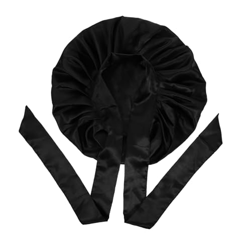 LOORGVEL Jumbo Satin Schlafmütze mit Bindeband Bequemes Atmungsaktives Haushalts Haarschutz für Chemo Patienten und Lange Haare Weiche Kopfbedeckung für Damen und Herren von LOORGVEL