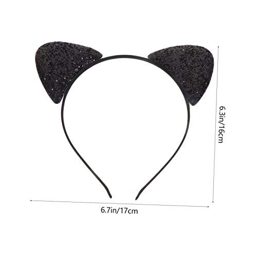 LOORGVEL Katzenohren Haarreif mit Augenmaske Dehnbares Katzenkostüm Zubehör für Frauen Party Stirnband mit Süßem Cat Ears Design für Fasching Karneval Cosplay und Maskerade von LOORGVEL
