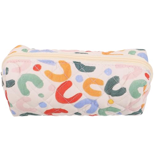 LOORGVEL Kleine Kosmetiktasche mit Großer Kapazität Gestepptes Baumwoll Make up täschchen Vielseitige Schminktasche für Damen und Teens Tragbar für Reisen Büro und Alltag Bunte Farbauswahl von LOORGVEL