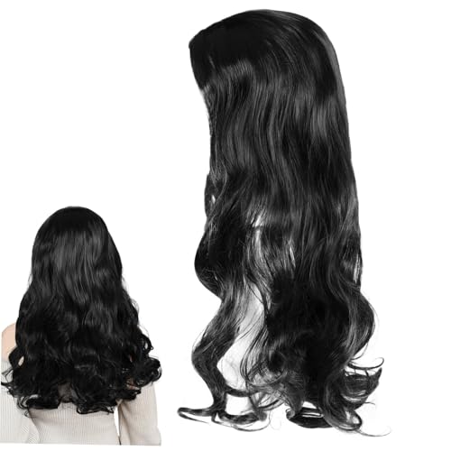 LOORGVEL Lange Gewellte Perücke für Frauen Mittlerer Scheitel Synthetische Fasern Hitzebeständig Elegant Vielseitig für Party Cosplay Alltag und Besondere Anlässe Geeignet von LOORGVEL