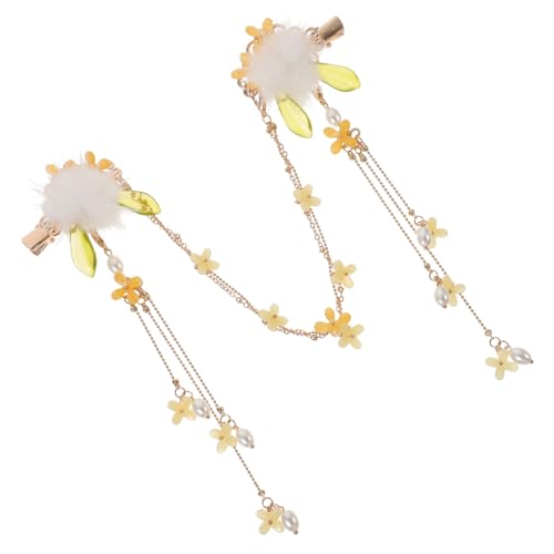 LOORGVEL Leichter Chinesischer Haarschmuck Haarklammer mit Blumen und Fächerdesign Zierlicher Haarclip für Frauen und Mädchen Haarnadel für Hanfu und Traditionelle Outfits von LOORGVEL