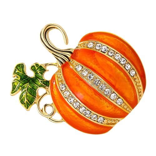 LOORGVEL Leuchtende Halloween Brosche mit Funkelnden Strasssteinen Leichter Kürbis Anstecker für Kleidung Taschen und Hüte Vielseitiges Accessoire für Damen zu Festen und Alltag von LOORGVEL