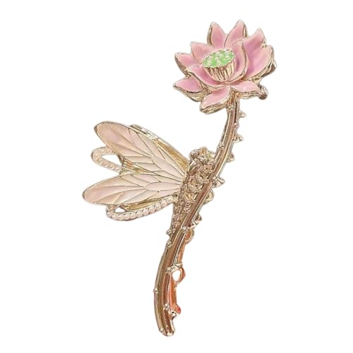 LOORGVEL Lotusblumen Haarklammer Metall Krallenclip Rutschfest Vintage Chinesischer Stil Damen Haarspange für Dickes Haar Eleganter Haarschmuck für Alltag und Festliche Anlässe von LOORGVEL