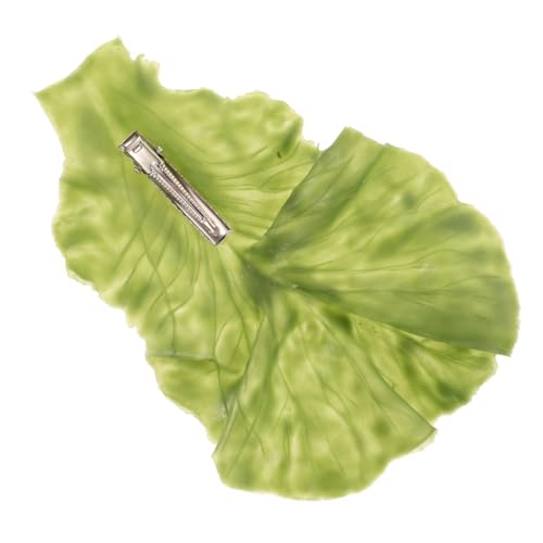 LOORGVEL Lustige Haarklammer Gemüseblatt Haarclip Damen Leichtes Langlebiges Haaraccessoire Realistische Grüne Salatblatt optik Vielseitig als Haarspange oder Brosche für Mädchen und von LOORGVEL