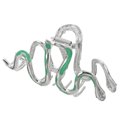 LOORGVEL Metall haarklammer mit Schlangen design und Strassbesatz Modischer Krallenclip für Damen Grüne Haarschmuck spange Langlebig und Rutschfest für Alltag und Party Geschenkidee von LOORGVEL