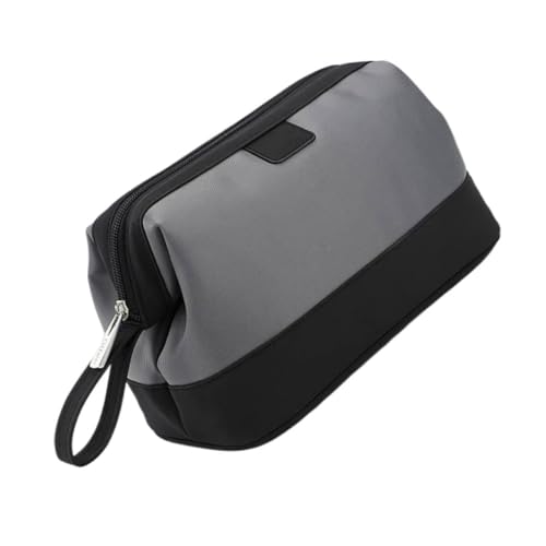 LOORGVEL Multifunktionaler Kulturbeutel Herren mit Mehreren Fächern für Reisen und Outdoor Praktischer Waschbeutel Aufhängen Graue Kosmetik Aufbewahrungstasche für Toilettenartikel von LOORGVEL