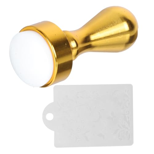 LOORGVEL Nagel Stempel Metall Silikon Kopf Nagelkunst Stamping Werkzeug Kreativ Maniküre DIY Nageldesign Zubehör für Salon und Zuhause in Gold von LOORGVEL