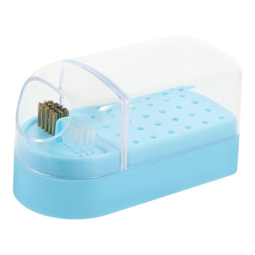 LOORGVEL Nagelfräser Bits Aufbewahrungsbox Transparent Nagelbohrer Halter Organizer mit Reinigungsbürste Langlebiger Maniküre Fräser Aufsatz Container für Ordentliche Nagelstudio von LOORGVEL
