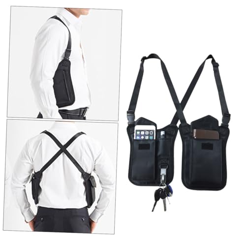 LOORGVEL Nylon Armpit Bag Versteckte Diebstahl Unterarm Schultertasche Mit Verstellbarem Gurt Für Männer Und Frauen Schwarz Multifunktionale Reisetasche von LOORGVEL