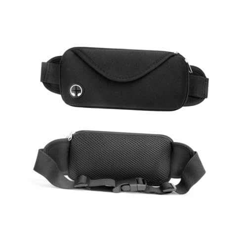 LOORGVEL Outdoor Bauchtasche für Herren Kleine Leichte Hüfttasche mit Reißverschluss Strapazierfähiges Material zum Wandern Joggen Reisen mit Praktischem Kopfhörerloch Schwarz von LOORGVEL