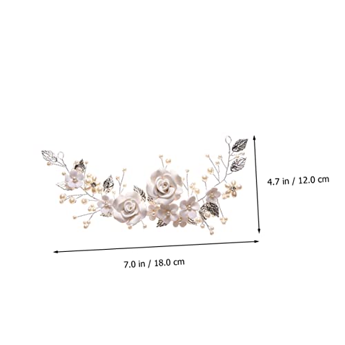 LOORGVEL Perlen Haarband Braut Hochzeit Haarschmuck Leichtes Blumenhaarband Damen Kopfschmuck für Festliche Anlässe Wie Hochzeit Geburtstag Bequem und Schonend von LOORGVEL