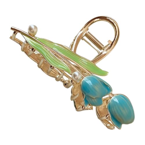 LOORGVEL Perlen haarspange Tulpen design Rutschfest Haarklammer für Dickes Haar Damen Haarschmuck Vintage stil Geeignet für Hochzeit Alltag und Besondere Anlässe von LOORGVEL