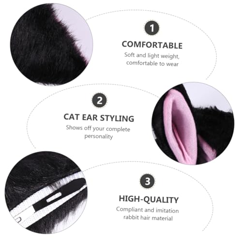 LOORGVEL Plüsch Katzenohren Haarclip für Mädchen Weicher Cosplay Party Haarschmuck Langlebiges Plüschmaterial Niedlicher Ohr Design Haarklammer Handwaschbar und für Kostüm und von LOORGVEL