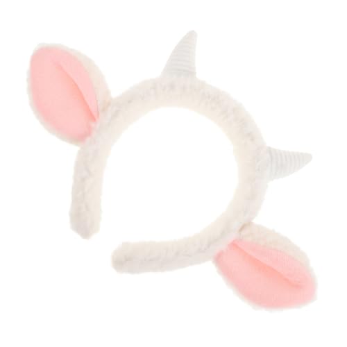 LOORGVEL Plüsch Schafohren Stirnband Weiches Tier Haarreif Komfortabel Stabil Für Cosplay Party Hochzeit Weiß Niedliche Schaf Ohr Accessoire von LOORGVEL