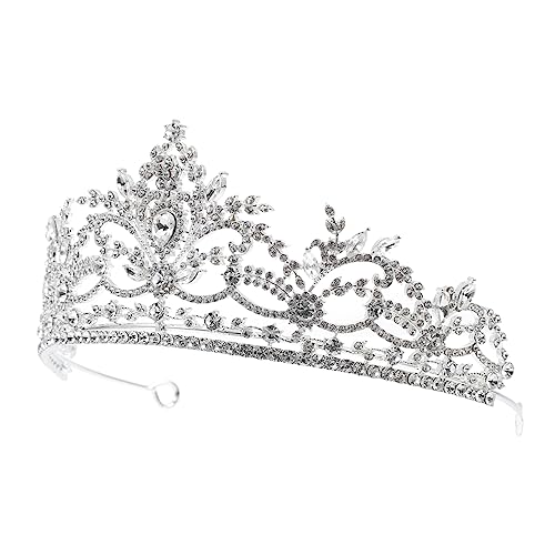 LOORGVEL Rhinestone Tiara Krone Braut Haarschmuck Damen Leicht Glänzend Für Hochzeit Party Festliches Accessoire von LOORGVEL