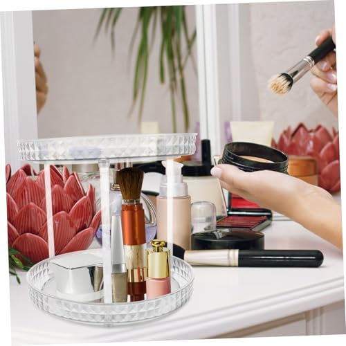 LOORGVEL Rotierendes Kosmetik tablett aus Transparentem Drehbarer Parfüm Make up Organizer für Schreibtisch Platzsparend Stabil und Vielseitig für Hautpflegeprodukte von LOORGVEL