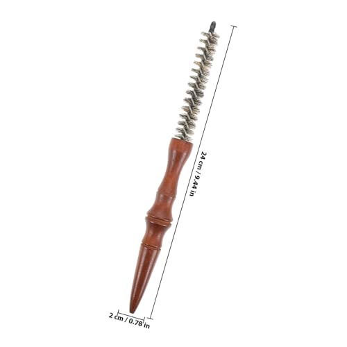 LOORGVEL Rundbürste aus Wildschweinborsten mit Holzgriff Hitzebeständig Kleine Runde Bürste für Kurzes Haar Vielseitig für Styling Locken Glätten Geeignet für Damen und Herren von LOORGVEL