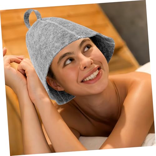 LOORGVEL Sauna Hut aus Dickem Filz mit Schnelltrocknender Komfortabler Saunakappe und Passendem Filzpad Atmungsaktiv Leicht und Tragbar für Damen und Herren für Sauna und Wellness zu Hause von LOORGVEL