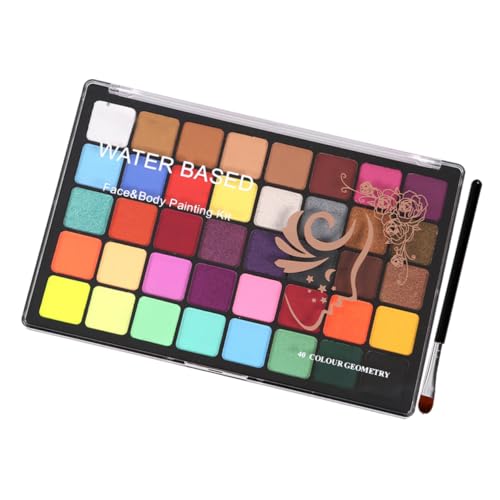 LOORGVEL 40 Farben Wasserlösliche Gesichts Und Körperfarbe Schminkset Für Kinder Und Erwachsene Professionelles Make up Malerei Kit Für Karneval Theater Festivals Und Geburtstagsfeiern von LOORGVEL