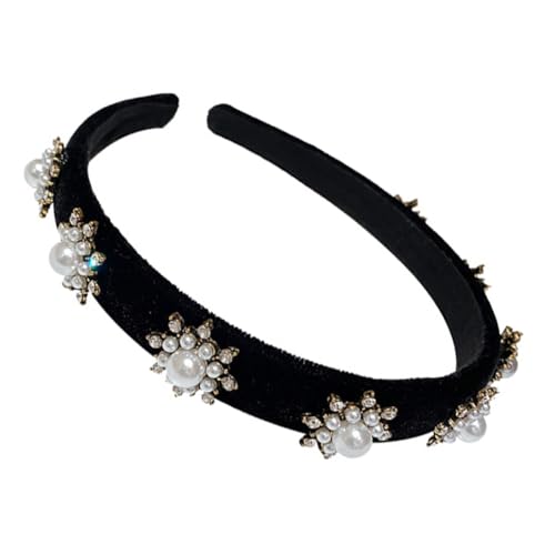 LOORGVEL Schneeflocken Haarband Für Damen Party Stirnband Mit Schneeflocken Design Schwarz Haarband Für Mädchen Winter Weihnachten Kopfschmuck Haarschmuck von LOORGVEL